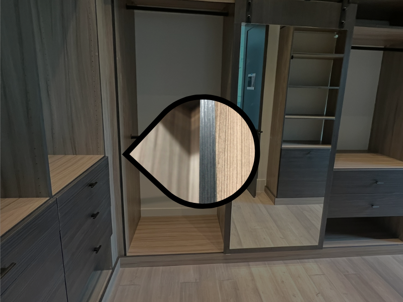 Closet Design Pro example image of closet with contrasting edgebanding to panels