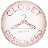 closet design pro logo with clothes hanger established 2026